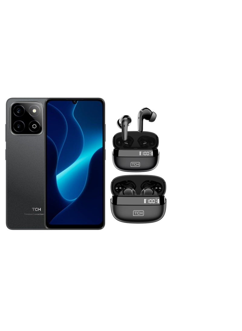 TCH One Lite 4GB 64GB Black Smartphone (UAE VERSION) with TCH L10 Wireless Earbuds | 30H Playtime, ENC, Bluetooth Black 5.3  (International Version) - Image 1