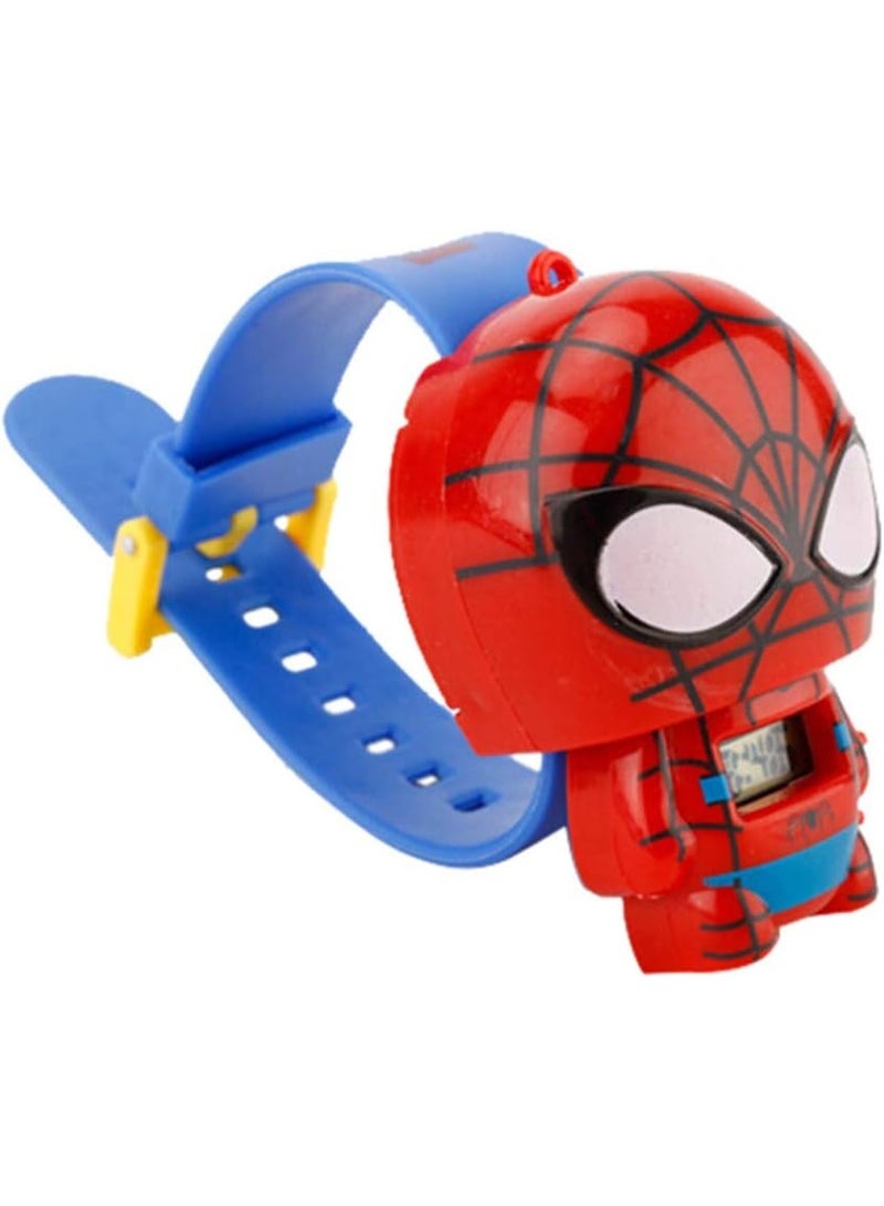 Spider-Man Avengers Spider-Man Kids Watch - Digital Watch, Action Figure, and Play Accessories - Red/Blue _ Kids Superhero Watch _ Action Figure Watch _ Spider-Man Watch  - Image 3