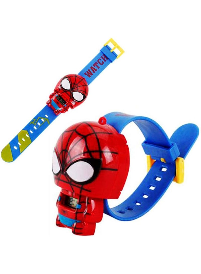 Spider-Man Avengers Spider-Man Kids Watch - Digital Watch, Action Figure, and Play Accessories - Red/Blue _ Kids Superhero Watch _ Action Figure Watch _ Spider-Man Watch  - Image 4