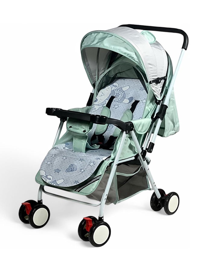 AL BADER Lightweight Foldable Travel Baby Strollers With Adjustable Backseat And Storage Basket, Perfect Baby Travel Gear And Umbrella Stroller Blue And White - Image 1