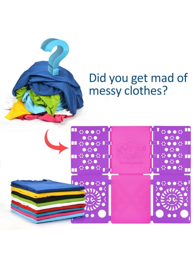 Version 3 Shirt Folding Board T Shirts Clothes Folder Durable Plastic Laundry Folders Folding Boards Helper Tool For Adults And Children Purple  - Image 2