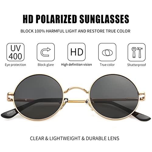 Kursan KURSAN Red Circle Glasses Glasses/Small Round Polarized Sunglasses for Women Men Hippie Retro Circle Sun Glasses - - Image 2