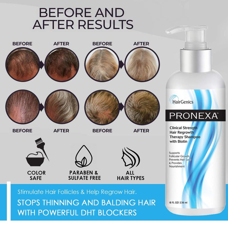 Pronexa Hairgenics Pronexa Clinical Strength Hair Growth & Regrowth Therapy Hair Loss Shampoo With Biotin, Collagen, and DHT Blockers for Thinning Hair, 8 fl. oz. - Image 4
