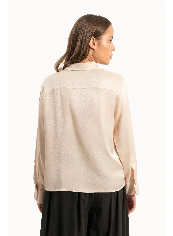 Wecre8 Women's Flowy Peach Blouse