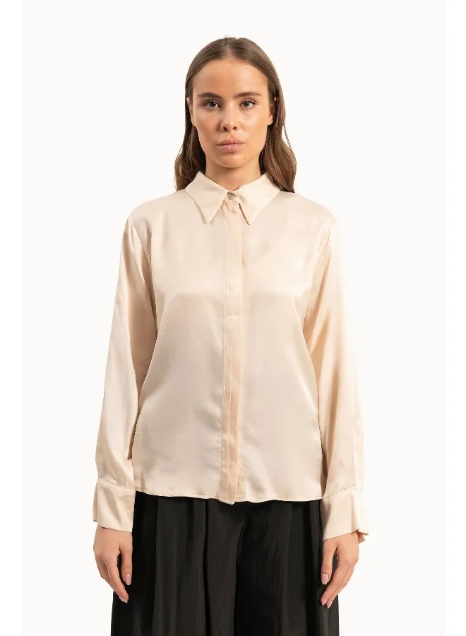 Wecre8 Women's Flowy Peach Blouse