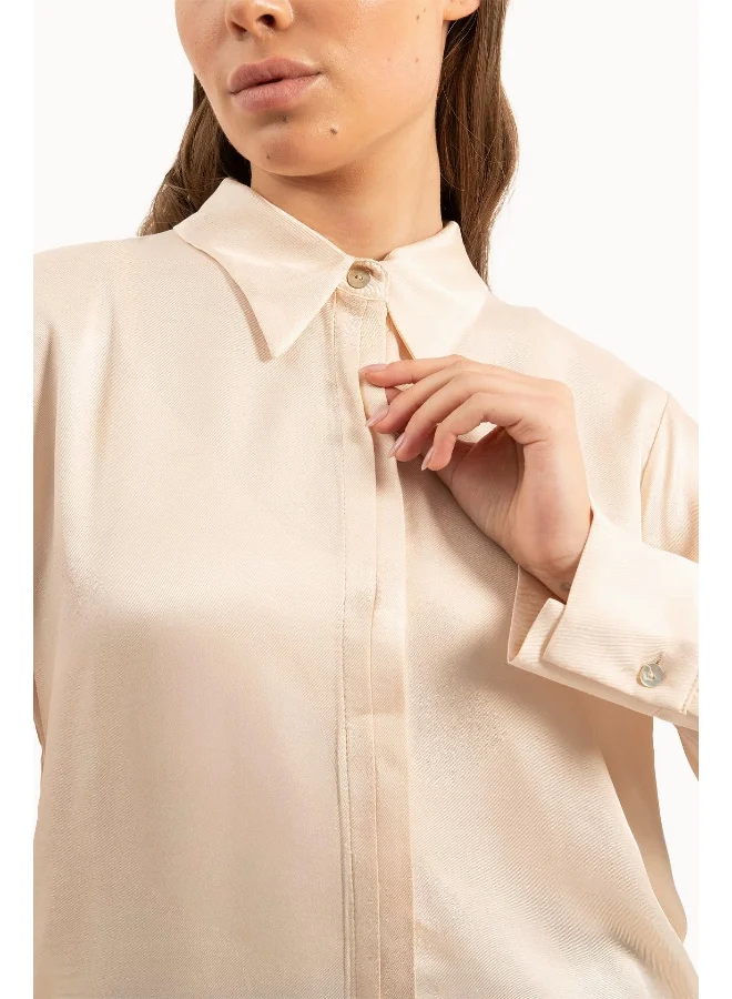 Wecre8 Women's Flowy Peach Blouse