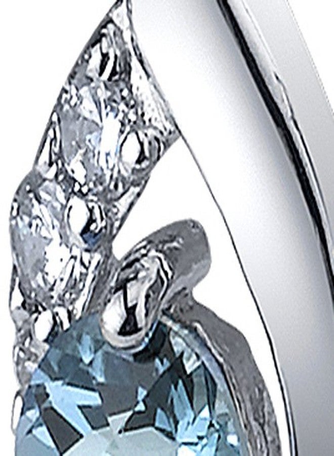 بيورا أقراط بيورا لندن من التوباز الأزرق، فضة إسترليني عيار 925، أقراط مرصعة على شكل دمعة متألقة، حجر كريم طبيعي، وزن إجمالي 1 قيراط، شكل دائري 5 مم، مشابك خلفية، أقراط حجر بخت شهر ديسمبر، أقراط من الفضة الخالصة - Image 2