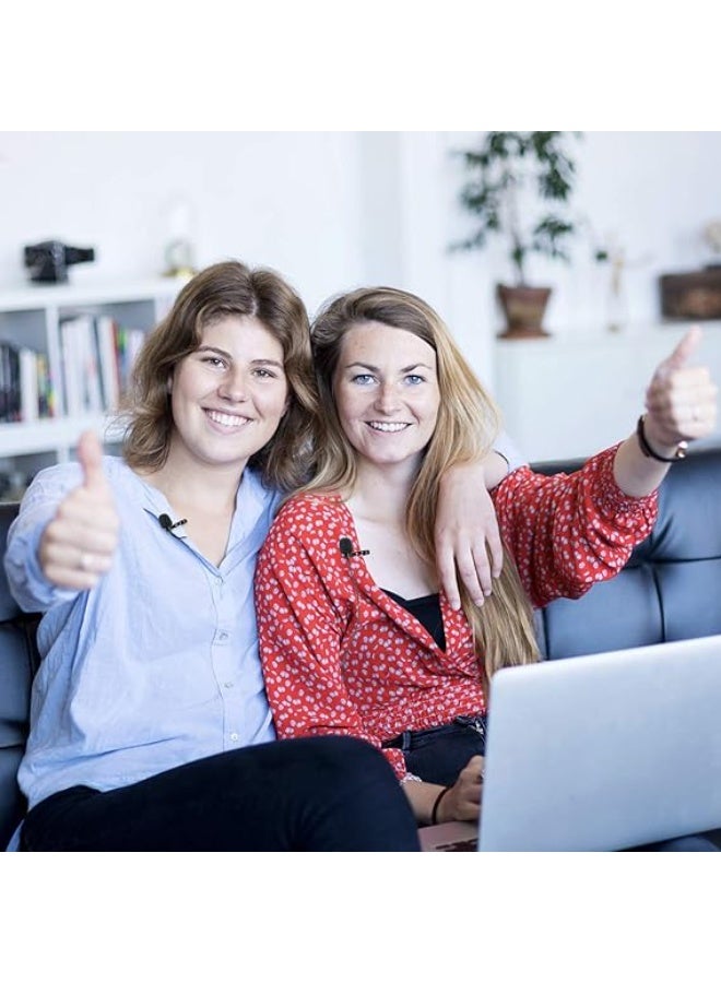 M1DM Dual Lapel Microphone – Omnidirectional Condenser Clip for DSLR, Smartphones, Laptop & Interview Recording - Image 3