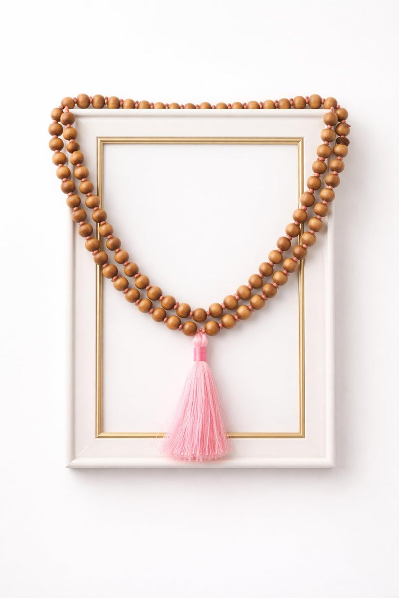 RDK Handcrafted Original White Sandalwood Mala 108+1 Beads | Safed Chandan Knotted Jaapmala | 8 MM Wooden Prayer Beads Rosary for Meditation, Pooja, Mantra Chanting & Spiritual Jewelry - Image 4