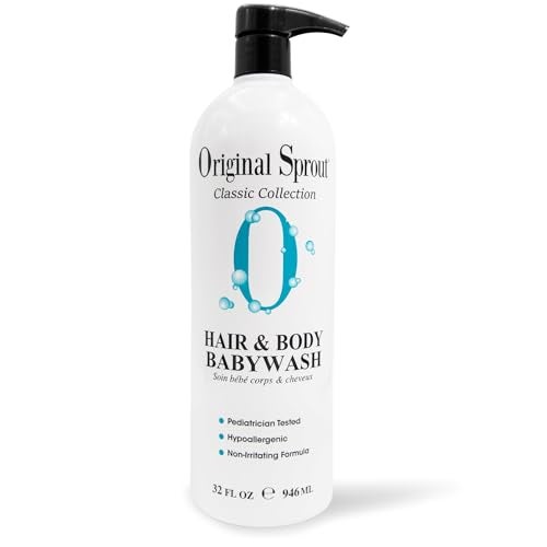 Original Sprout Original Sprout Baby Shampoo and Body Wash Hypoallergenic Formula with Organic Calendula  Rosemary for Sensitive Hair  Skin 32 oz Bottle