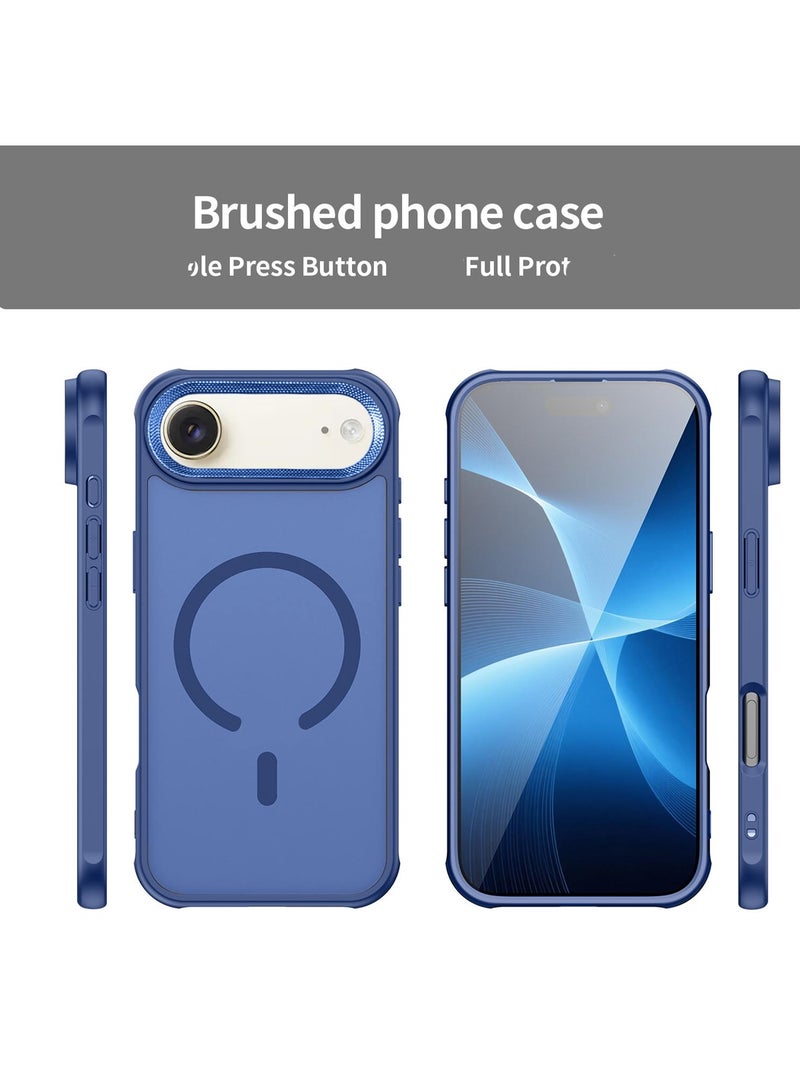 دبليو تيك غطاء آبل آيفون إير 5G 2025 هاردا سيلكون هايبرد شفاف رفيع أنيق مغناطيسي ماغسيف (MCMPMN) - أزرق بحري - Image 4