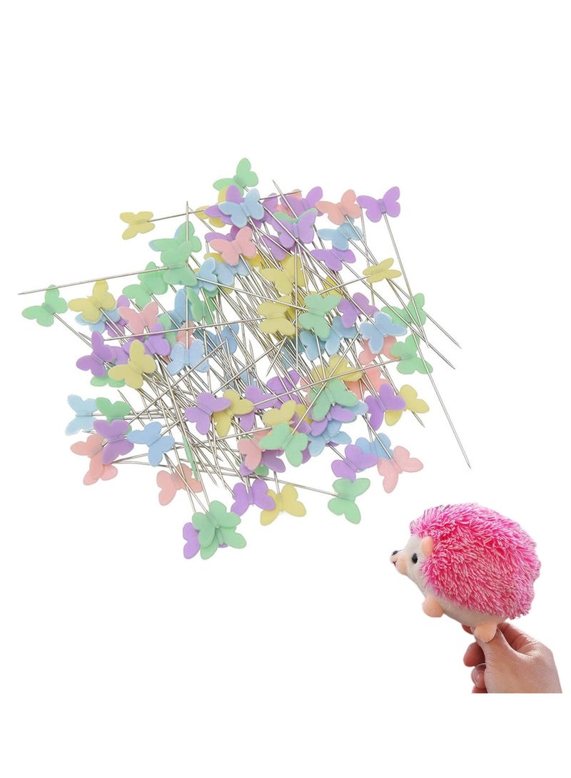 SYOSI 100 Pack Extra Fine Patchwork Pins Quilting Pins Sewing bu tterfly Head Straight Pins for Dressmaker - Image 1