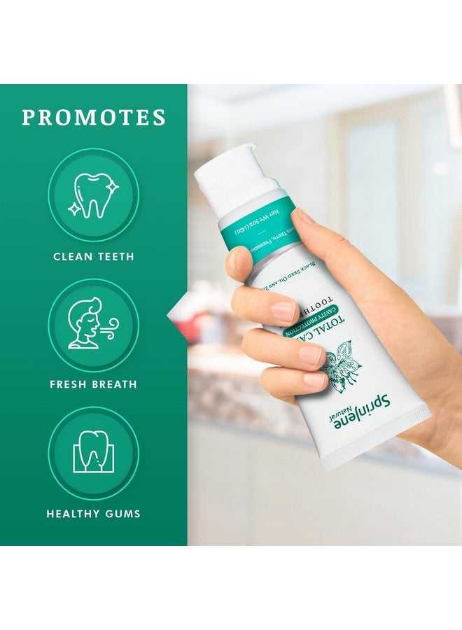 SprinJene معجون أسنان طبيعي خالٍ من كبريتات الصوديوم الصوديوم من Prinjene مع الفلورايد لحماية التسوس وصحة اللثة والتنفس المنعش ويساعد على جفاف الفم للبالغين، عبوتين (محسّن) - Image 5