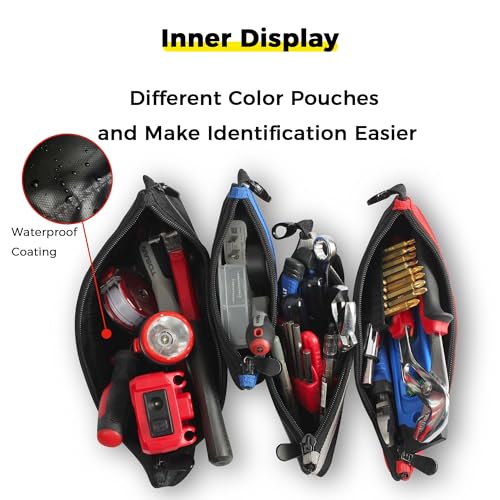 IRONLAND Small Tool Pouches with Zipper Small Tool Bags Waterproof 1680D Tool Pouch Bags for Men Multipurpose Tool Storage Organizer 6 Pack - Image 5