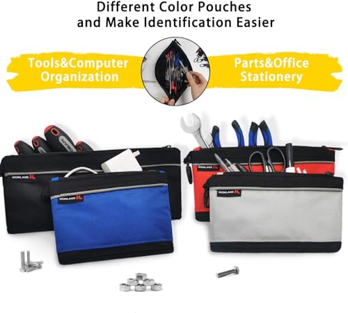 IRONLAND Small Tool Pouches with Zipper Small Tool Bags Waterproof 1680D Tool Pouch Bags for Men Multipurpose Tool Storage Organizer 6 Pack - Image 4