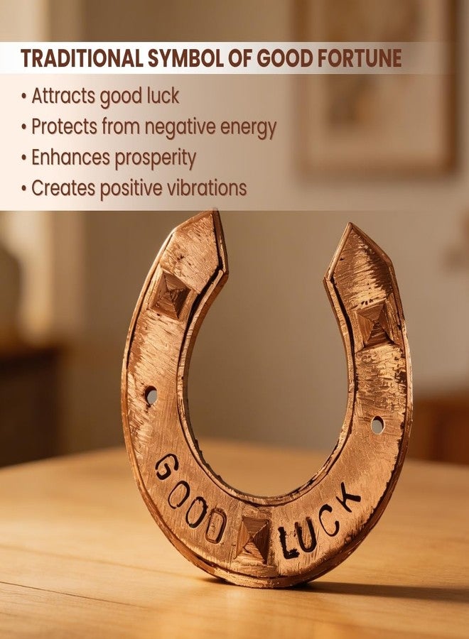 Plus Value Goodluck Copper Pyramid Horse Shoe Home Office Main Door Entrance Vastu Remedies Products Items for Positive Energy, Evil Eye Protection - Image 4