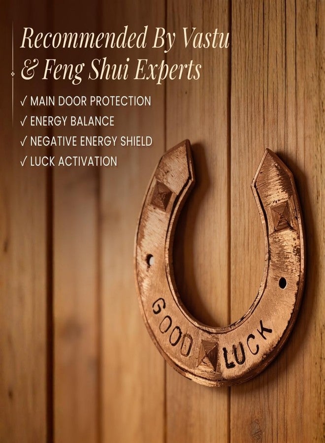 Plus Value Goodluck Copper Pyramid Horse Shoe Home Office Main Door Entrance Vastu Remedies Products Items for Positive Energy, Evil Eye Protection - Image 3
