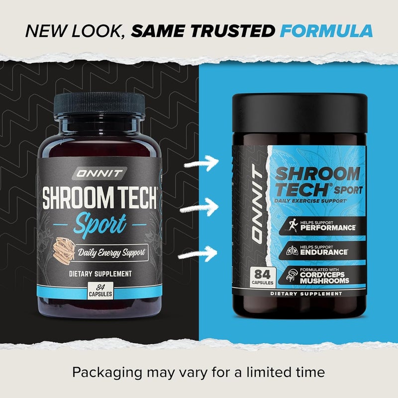 ONNIT Shroom Tech Sport Daily Exercise Support Capsules Pre Workout Supplement with Cordyceps Mushrooms CaffeineFree Dietary Supplement for Daily Energy Support 84 Count - Image 2