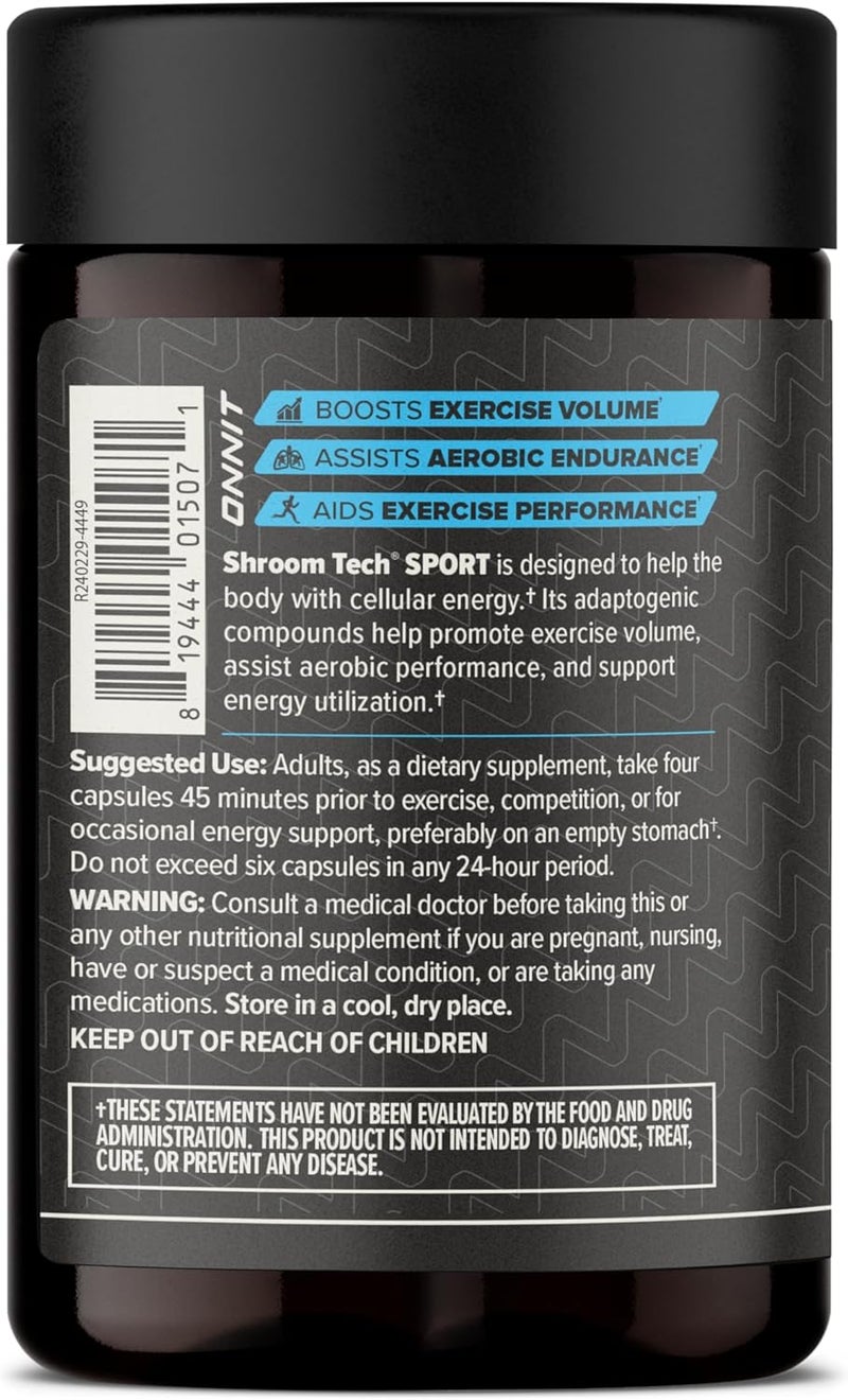 ONNIT Shroom Tech Sport Daily Exercise Support Capsules Pre Workout Supplement with Cordyceps Mushrooms CaffeineFree Dietary Supplement for Daily Energy Support 84 Count - Image 5
