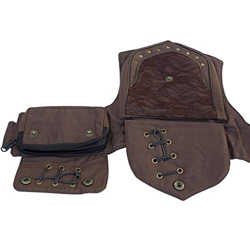 KPYWZER Waist Bag for Women Fanny Pack Renaissance Faire Festival Lace Chest Pack Hip Bum Bag with Adjustable Belt Travel Outdoors Brown - Image 5