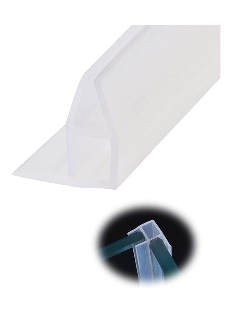 SYOSI Glass Door Seal Strip, Frameless Glass Shower Door Sweep, Door Bottom Side/Corner Side Seal Strip Seal Rubber, Stop Shower Leaks and Create a Water Barrier, 10mm Thickness, 5M Length Corner Type  - Image 1