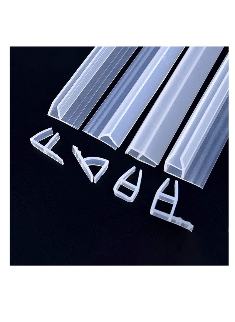 SYOSI Glass Door Seal Strip, Frameless Glass Shower Door Sweep, Door Bottom Side/Corner Side Seal Strip Seal Rubber, Stop Shower Leaks and Create a Water Barrier, 10mm Thickness, 5M Length Corner Type  - Image 5
