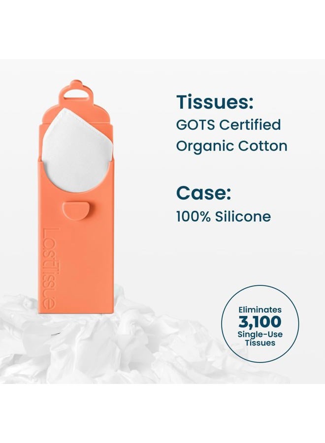 LastTissue LastObject The Reusable Organic Tissue Pack - Eco Friendly Handkerchiefs - Facial Tissues - Fox Peach - Image 5