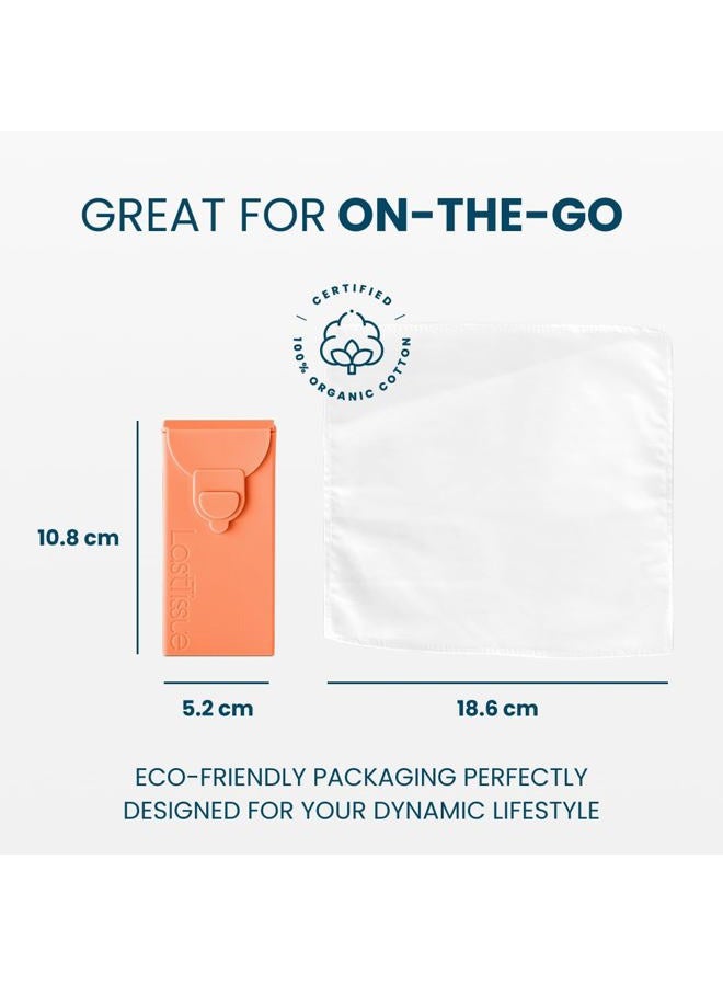 LastTissue LastObject The Reusable Organic Tissue Pack - Eco Friendly Handkerchiefs - Facial Tissues - Fox Peach - Image 4