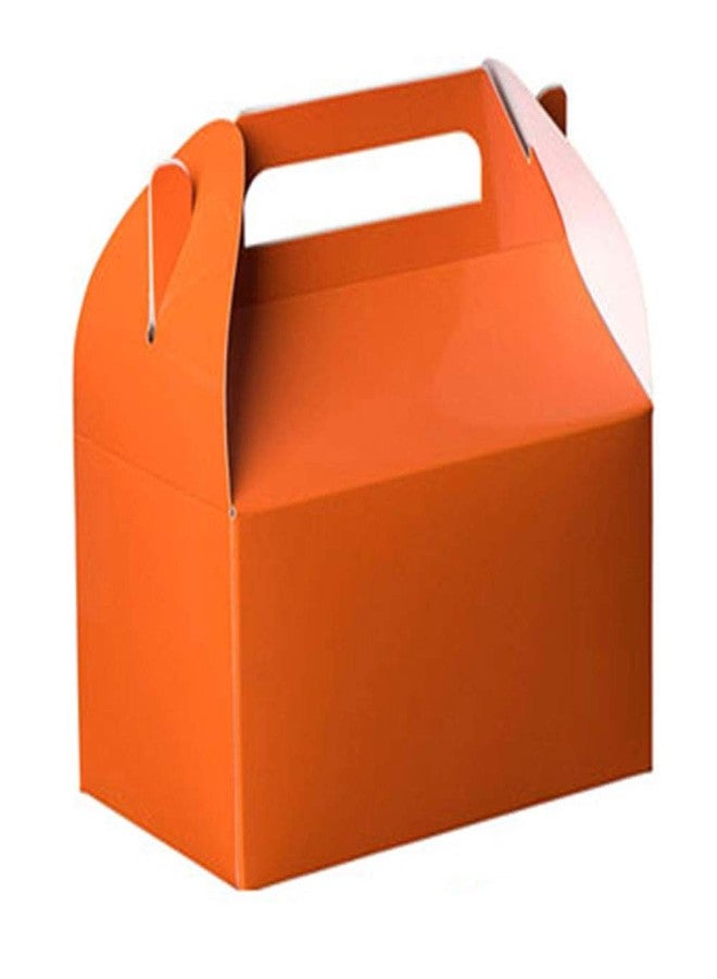 Hammont Candy Boxes Party Favors - 10 Pack Paper Gable Boxes & Party Treat Box for Goodies & Gifts - Halloween Treat Box - Trick or Treat or Any Themed Birthday Bag - 6.25" X 3.75" X 3.5" (Orange) - Image 1