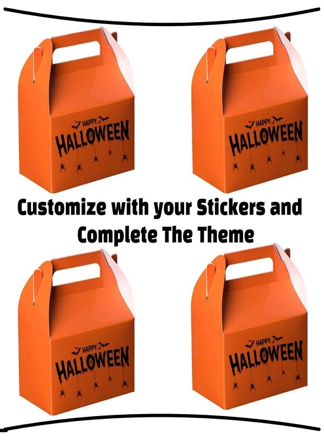 Hammont Candy Boxes Party Favors - 10 Pack Paper Gable Boxes & Party Treat Box for Goodies & Gifts - Halloween Treat Box - Trick or Treat or Any Themed Birthday Bag - 6.25" X 3.75" X 3.5" (Orange) - Image 4