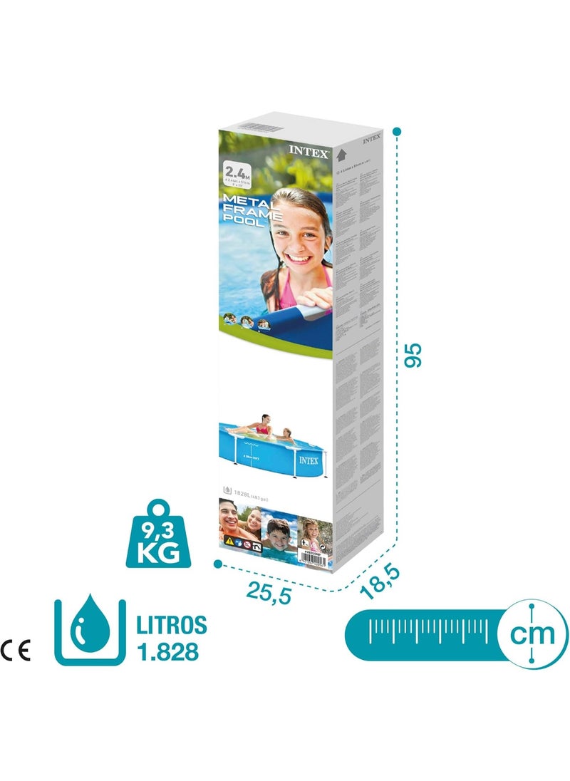 INTEX Intex Metal Frame Round Swimming Pool Set 2.44mx51cm  - Image 2