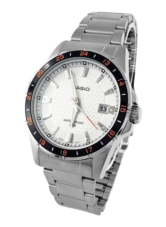 CASIO Men Stainless Steel Fashion Quartz Analog Watch MTP-1290D-7AVDF - 50 mm - Silver - Image 1