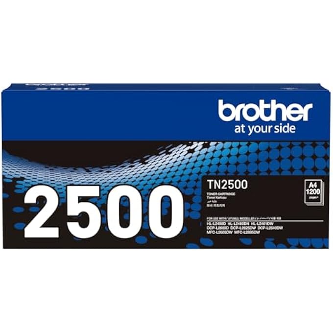 GENUINE TN2500 STANDARD YIELD BLACK INK PRINTER TONER CARTRIDGE, PRINTS UP TO 1,200 PAGES - Image 1