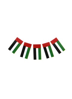UAE Flag Banner 10 Flags, 21x14cm Each, Showcase Your Patriotism with Elegance
