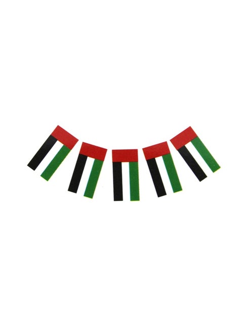 UAE Flag Banner 10 Flags, 21x14cm Each, Showcase Your Patriotism with Elegance