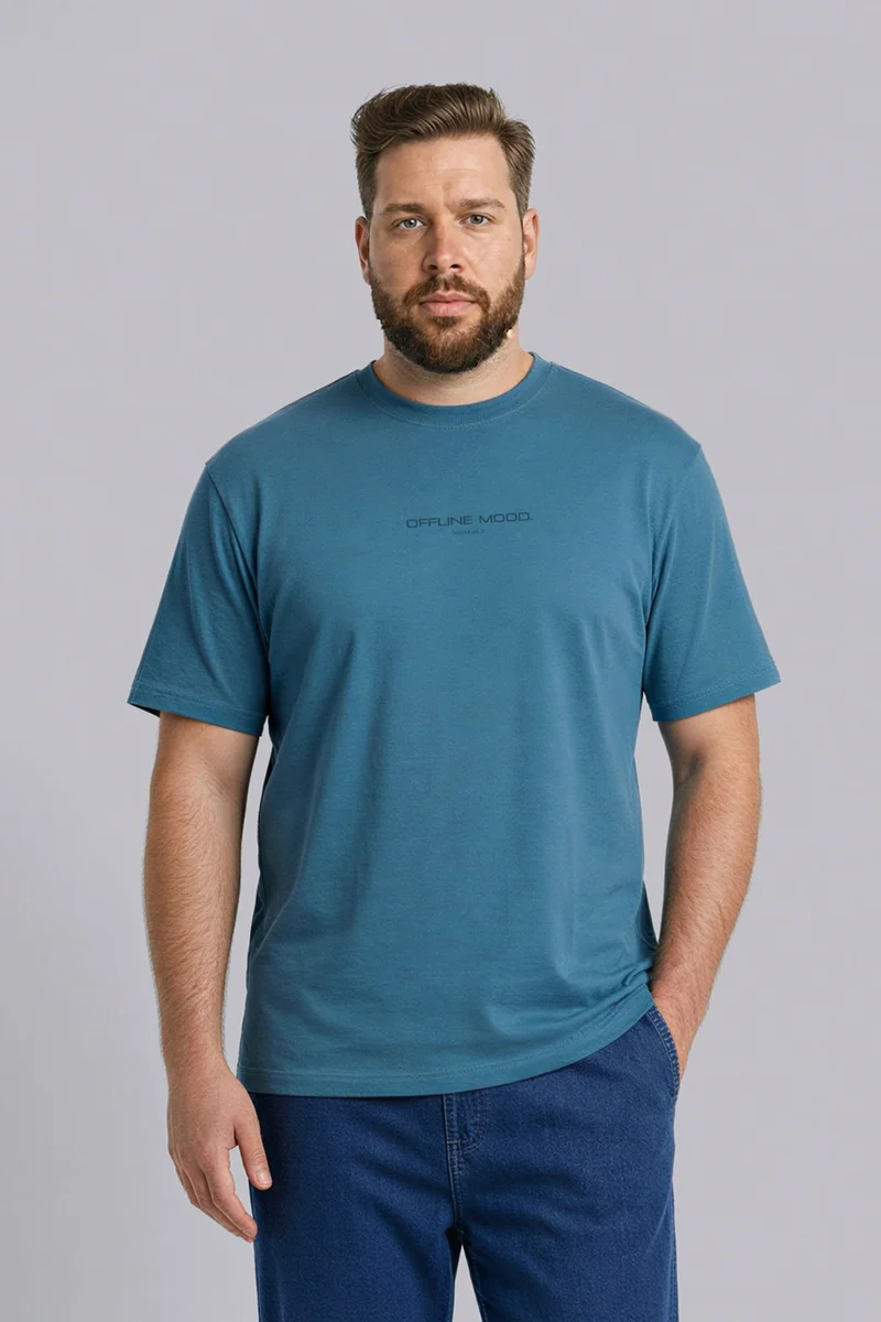 ديفاكتو Plus Size Boxy Fit Printed T-Shirt