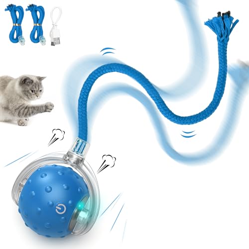 FLERDMAU Interactive Cat Ball Toy for Indoor Cats Fast Rolling on Carpets Motion Activated with Chirping Sounds Enrichment Play for Active Bored Cats - Image 1