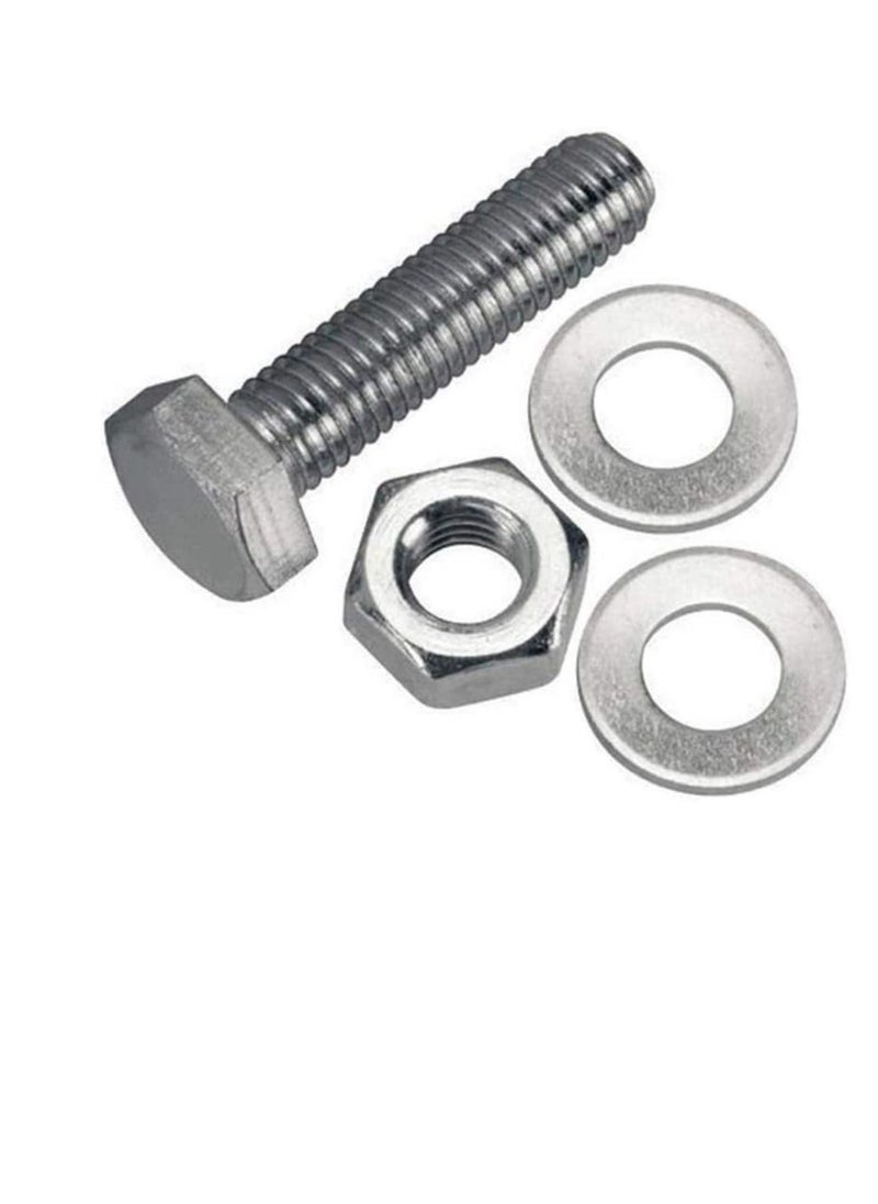 Generic 12 pcs Hex Head Screw Bolts Nuts & Washers Fully Thread GI Plain Finish Bolt Set. (20, 120MM)  - Image 3