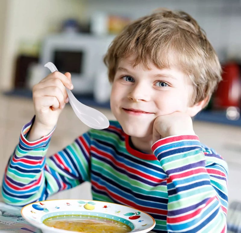 Comicfs Asian Soup Spoons 12 pieces, 12HSP-W, Large Japanese Soup Spoons, Soba Rice Pho Ramen Noodle Soup Spoon, Chinese Won Ton Soup Spoon, Hook Style (12 Spoons, White) - Image 5