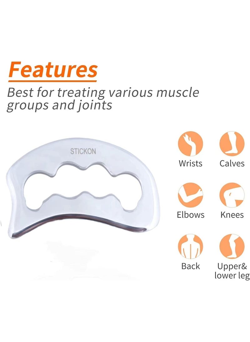 STICKON STICKON Gua Sha Massage Tool Stainless Steel Gua Sha Scraping Massage Tools IASTM Tools Great Soft Tissue Mobilization ToolSTICKON33  - Image 3