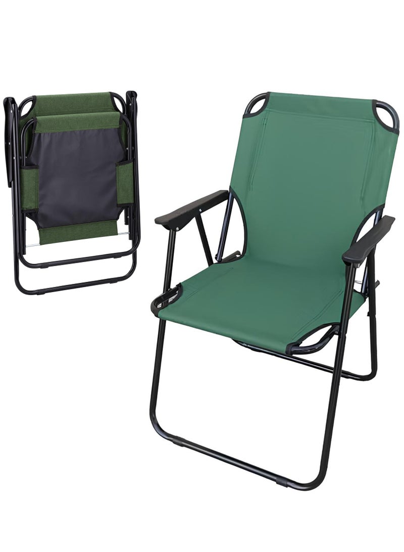 ZESTU Portable Foldable Picnic Chair with Armrests – Lightweight and Durable Outdoor Camping Chair for Beach, Hiking, Tailgating, Backyard, and Outdoor Activities - Image 1