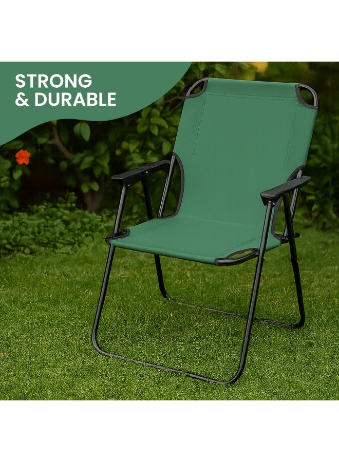 ZESTU Portable Foldable Picnic Chair with Armrests – Lightweight and Durable Outdoor Camping Chair for Beach, Hiking, Tailgating, Backyard, and Outdoor Activities - Image 3