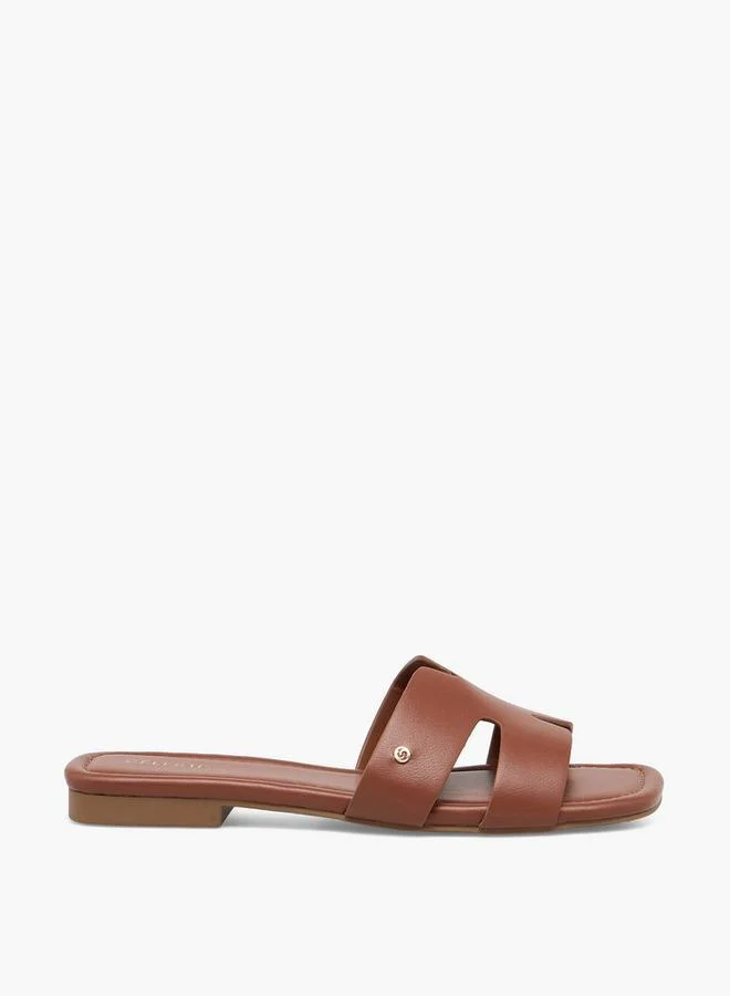 Celeste TAN Women Cutout Slide Sandals for Women | Best Price UAE