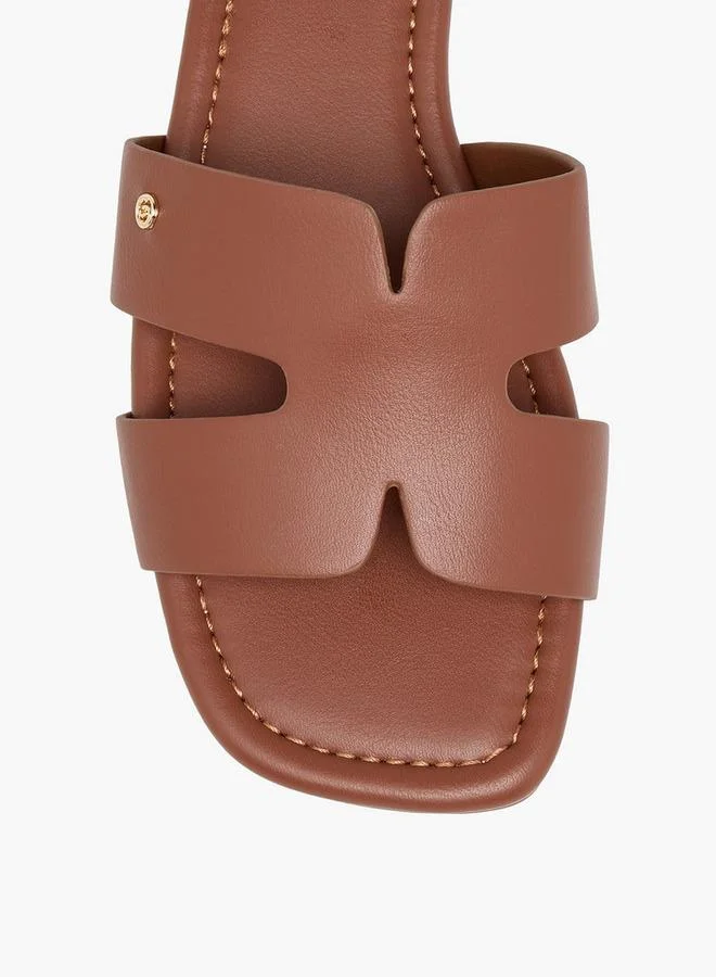 Celeste TAN Women Cutout Slide Sandals for Women | Best Price UAE