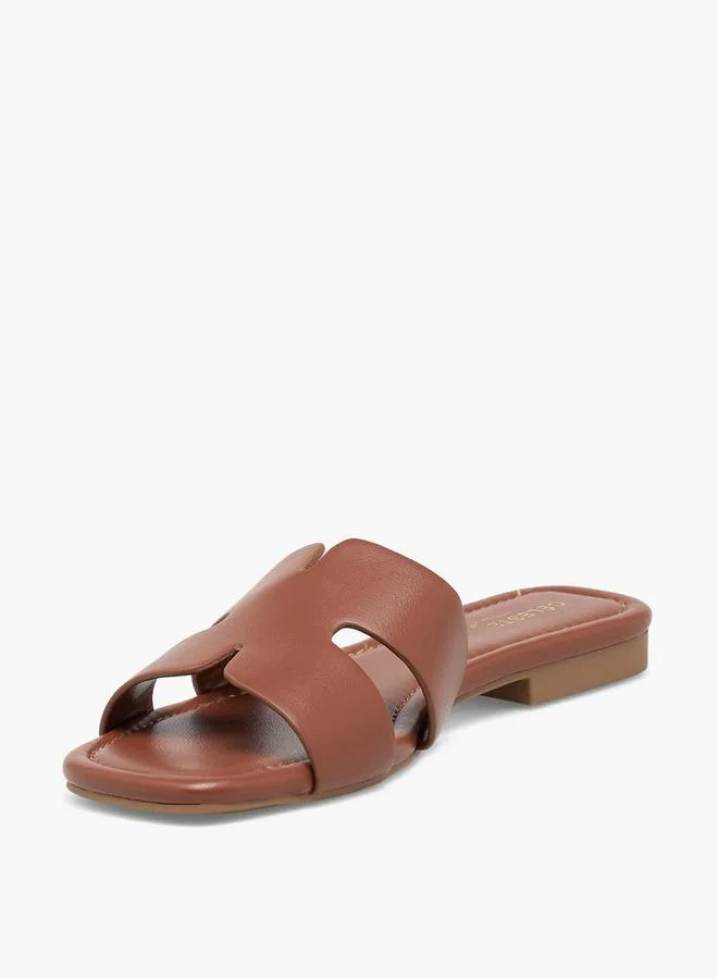 Celeste TAN Women Cutout Slide Sandals for Women | Best Price UAE
