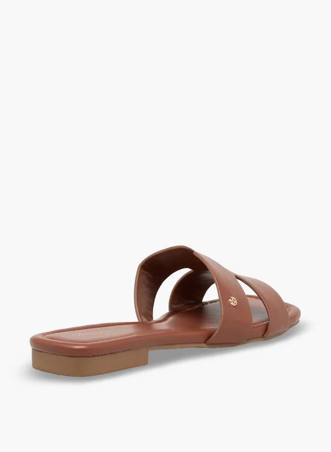 Celeste TAN Women Cutout Slide Sandals for Women | Best Price UAE