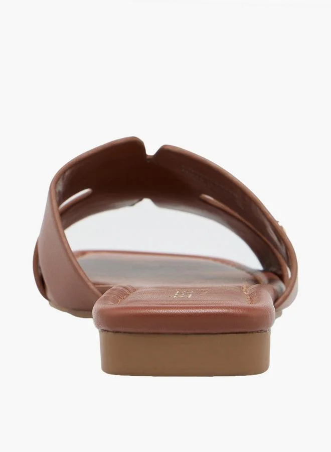 Celeste TAN Women Cutout Slide Sandals for Women | Best Price UAE
