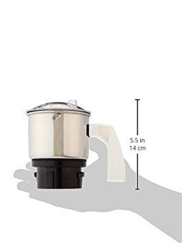 Preethi MGA-501 0.4-Litre Chutney Jar (Steel/Transparent) | Machine Ground & Polished Blades | Quick Grinding | High Grade Nylon Couplers | 1 Year Warranty |Transparent Lid - Image 2