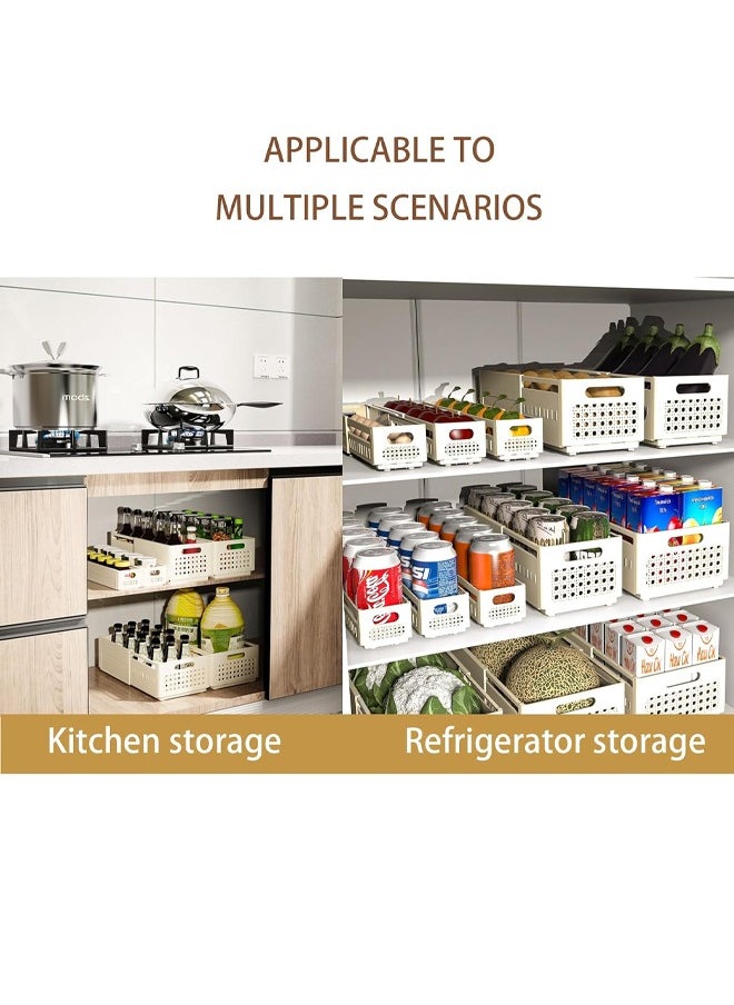 Generic Retractable Plastic Storage Bins with Handles, Expandable Stackable Storage Baskets,Organization and Storage Containers Organizers for Closet Pantry Cabinet, 11-18.5x3.9x3.1in  - Image 4
