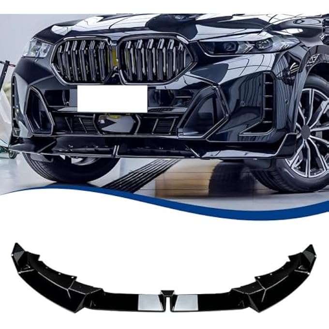 XPHAZZ G06 LCI Front Lip Compatible with BMW 2024 X6 G06 M-Sport Model ABS Gloss Black Bumper Spoiler Air Splitter - Image 1